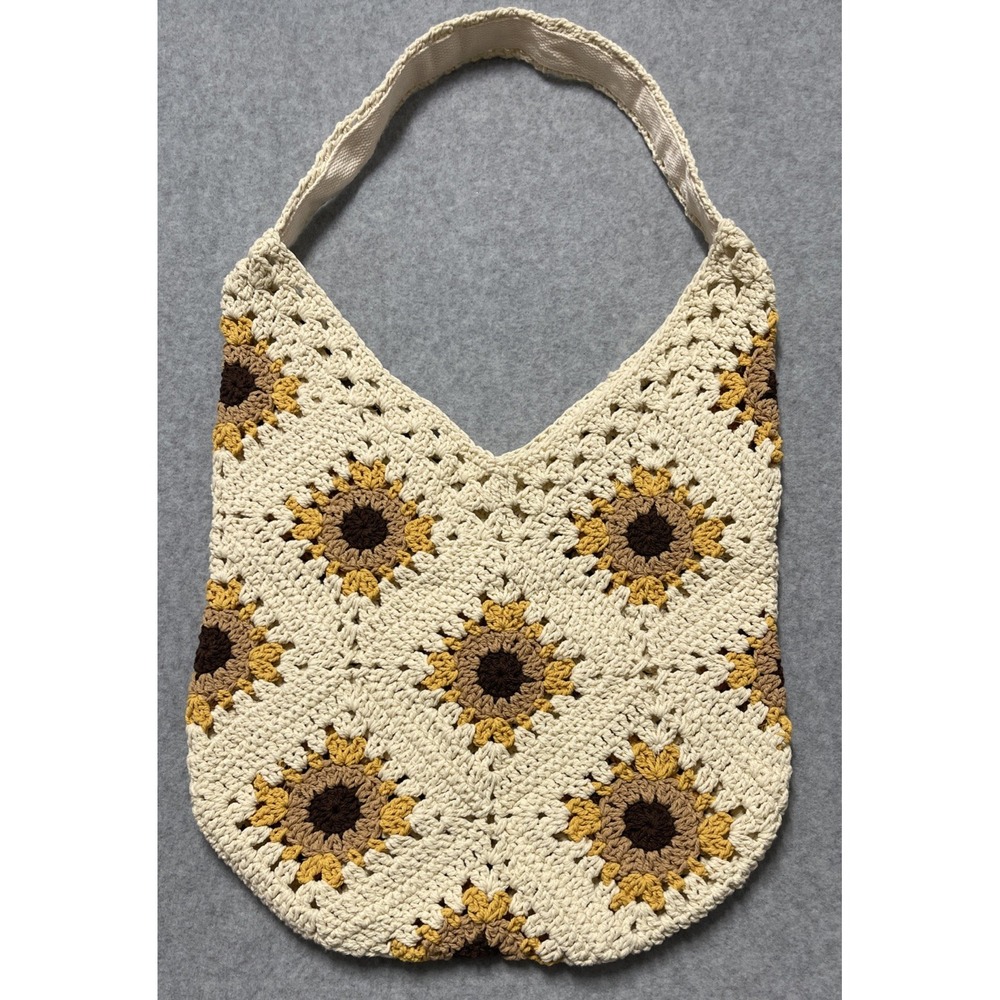 Crochet Purse Sunflower/Sunburst Shoulder Bag/Purse